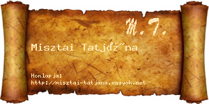 Misztai Tatjána névjegykártya